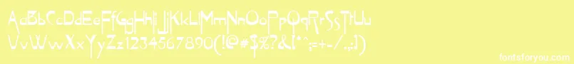フォントVioletteRegular – 黄色い背景に白い文字