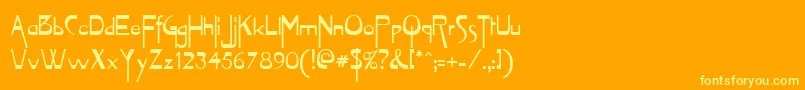 VioletteRegular-fontti – keltaiset fontit oranssilla taustalla