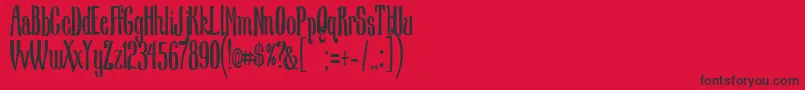 フォントNscMedium – 赤い背景に黒い文字
