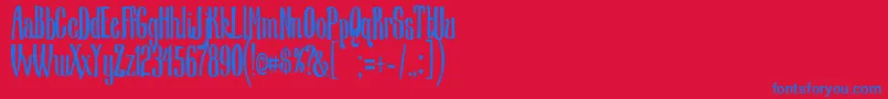 フォントNscMedium – 赤い背景に青い文字