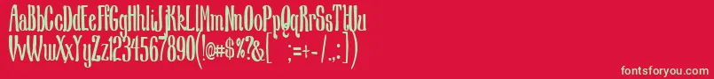 フォントNscMedium – 赤い背景に緑の文字