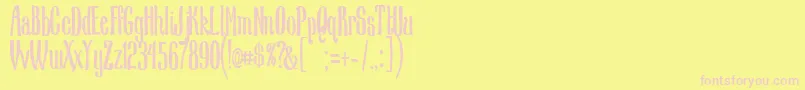 NscMedium Font – Pink Fonts on Yellow Background