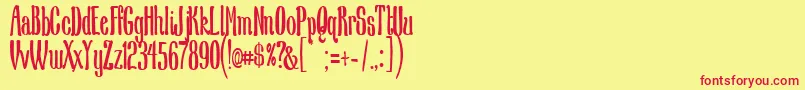 フォントNscMedium – 赤い文字の黄色い背景