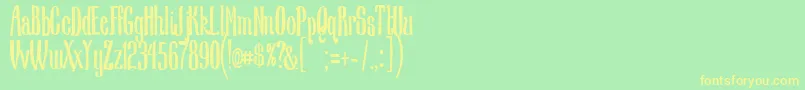 NscMedium Font – Yellow Fonts on Green Background