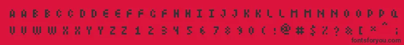 Littlelego-Schriftart – Schwarze Schriften auf rotem Hintergrund