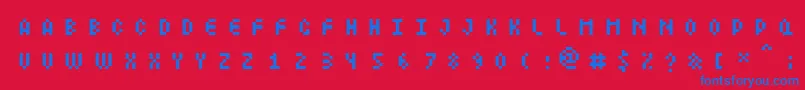 Littlelego Font – Blue Fonts on Red Background