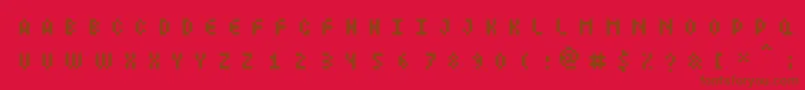 Littlelego Font – Brown Fonts on Red Background