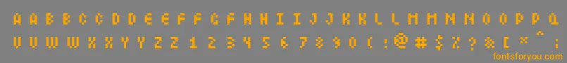 フォントLittlelego – オレンジの文字は灰色の背景にあります。