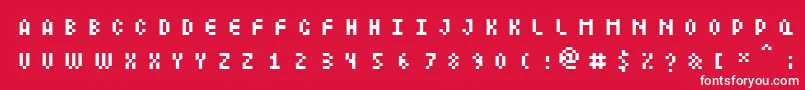 フォントLittlelego – 赤い背景に白い文字