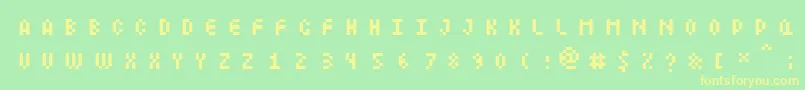 Littlelego Font – Yellow Fonts on Green Background