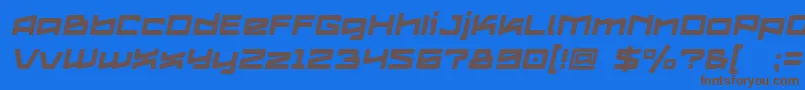 Logofontik4fStripesItalic Font – Brown Fonts on Blue Background