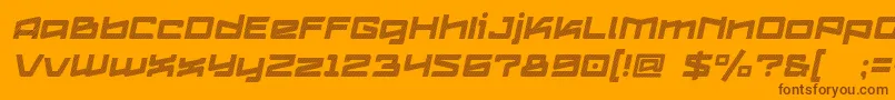 フォントLogofontik4fStripesItalic – オレンジの背景に茶色のフォント