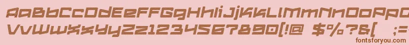 フォントLogofontik4fStripesItalic – ピンクの背景に茶色のフォント
