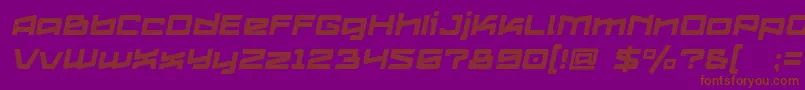 Logofontik4fStripesItalic Font – Brown Fonts on Purple Background