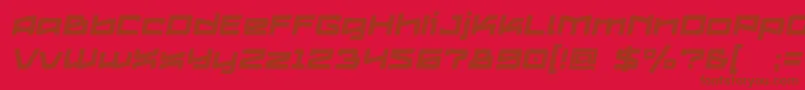 Czcionka Logofontik4fStripesItalic – brązowe czcionki na czerwonym tle