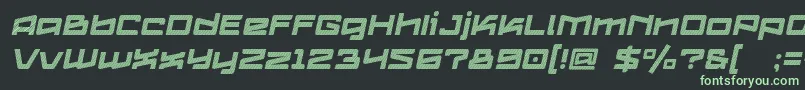 Logofontik4fStripesItalic Font – Green Fonts on Black Background