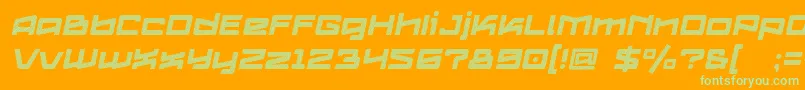 Police Logofontik4fStripesItalic – polices vertes sur fond orange