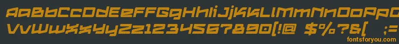 Logofontik4fStripesItalic-fontti – oranssit fontit mustalla taustalla