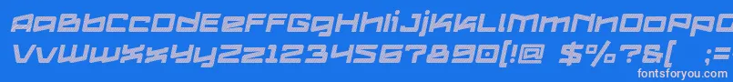 Logofontik4fStripesItalic-Schriftart – Rosa Schriften auf blauem Hintergrund