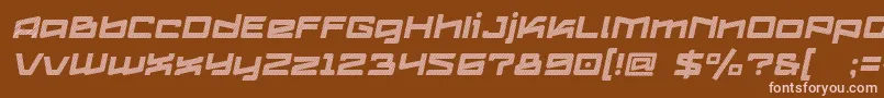 Czcionka Logofontik4fStripesItalic – różowe czcionki na brązowym tle
