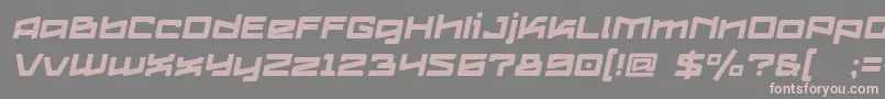 Logofontik4fStripesItalic Font – Pink Fonts on Gray Background
