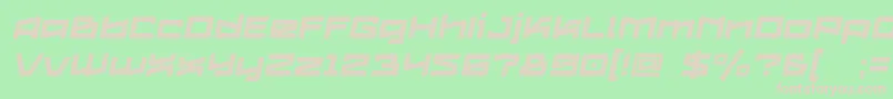 Logofontik4fStripesItalic Font – Pink Fonts on Green Background