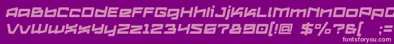 フォントLogofontik4fStripesItalic – 紫の背景にピンクのフォント
