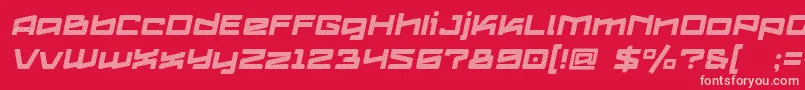 Logofontik4fStripesItalic-fontti – vaaleanpunaiset fontit punaisella taustalla