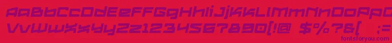 Шрифт Logofontik4fStripesItalic – фиолетовые шрифты на красном фоне