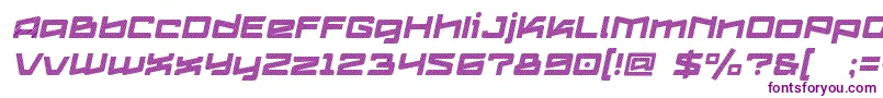 Police Logofontik4fStripesItalic – polices violettes sur fond blanc