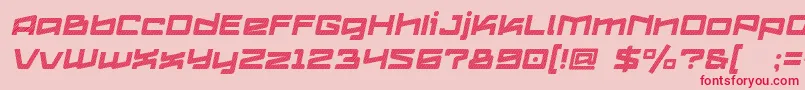 Logofontik4fStripesItalic Font – Red Fonts on Pink Background