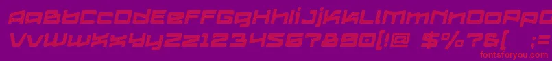 Logofontik4fStripesItalic Font – Red Fonts on Purple Background