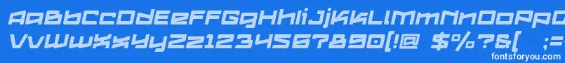 Logofontik4fStripesItalic Font – White Fonts on Blue Background