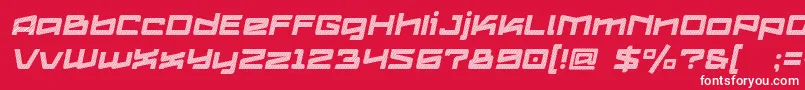 Logofontik4fStripesItalic Font – White Fonts on Red Background