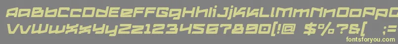 Logofontik4fStripesItalic-fontti – keltaiset fontit harmaalla taustalla