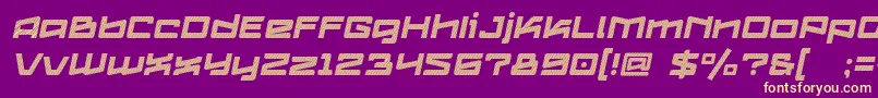 Logofontik4fStripesItalic Font – Yellow Fonts on Purple Background