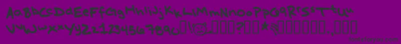 フォントMissKatie – 紫の背景に黒い文字