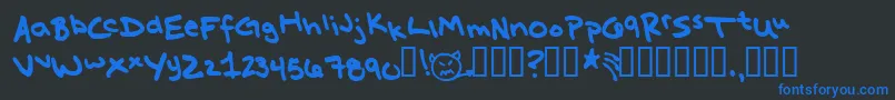 MissKatie Font – Blue Fonts on Black Background