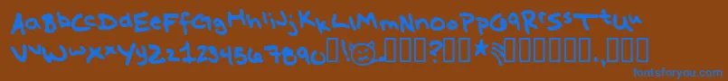 MissKatie Font – Blue Fonts on Brown Background