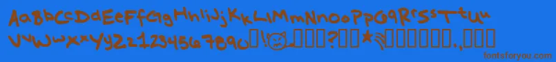 MissKatie Font – Brown Fonts on Blue Background