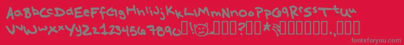 MissKatie Font – Gray Fonts on Red Background