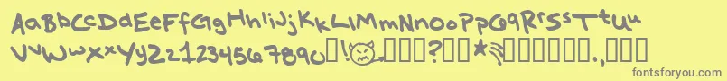 Więcej informacji o czcionce MissKatie Czcionka MissKatie – szare czcionki na żółtym tle