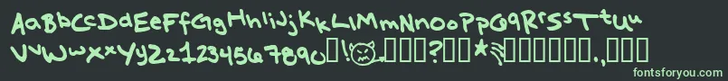 MissKatie Font – Green Fonts on Black Background
