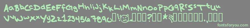 MissKatie Font – Green Fonts on Gray Background