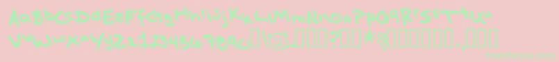 MissKatie-Schriftart – Grüne Schriften auf rosa Hintergrund