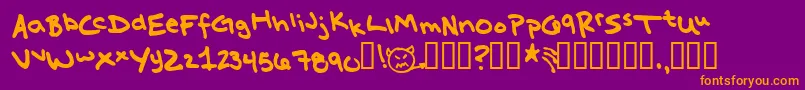 MissKatie Font – Orange Fonts on Purple Background