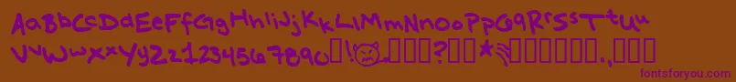 MissKatie Font – Purple Fonts on Brown Background