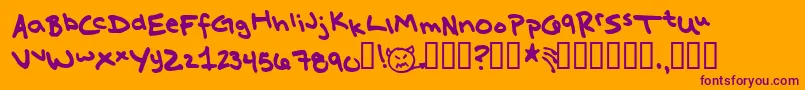 MissKatie Font – Purple Fonts on Orange Background