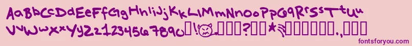 MissKatie Font – Purple Fonts on Pink Background
