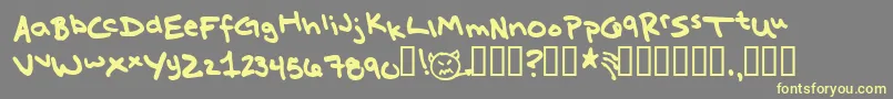 MissKatie Font – Yellow Fonts on Gray Background